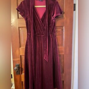 ModCloth Velvet Faux Wrap Dress - Small